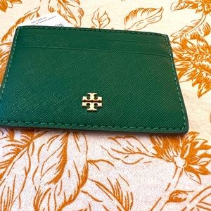 Tory Burch Emerson Green Slim Card Case